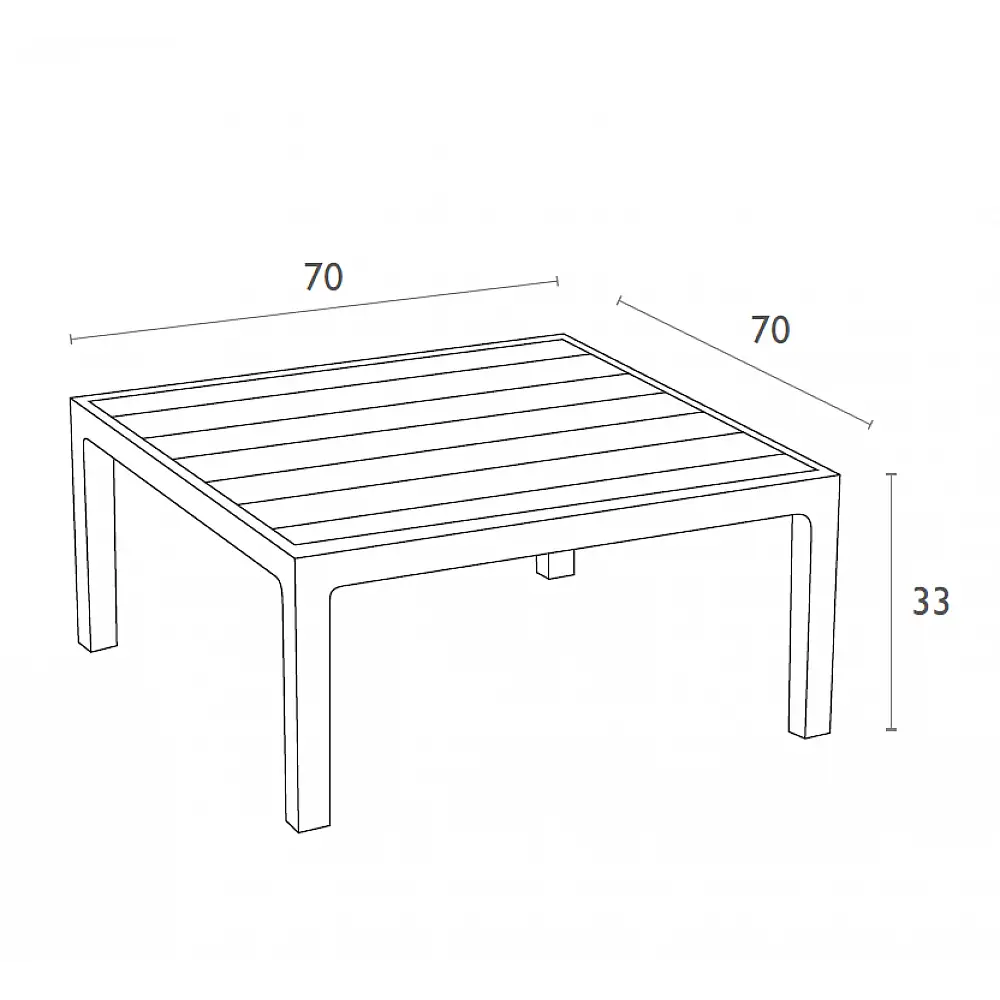 PORTOFINO LOUNGE ΤΡΑΠΕΖΙ TAUPE 70X70X33εκ. ΠΟΛ/ΝΙΟΥ