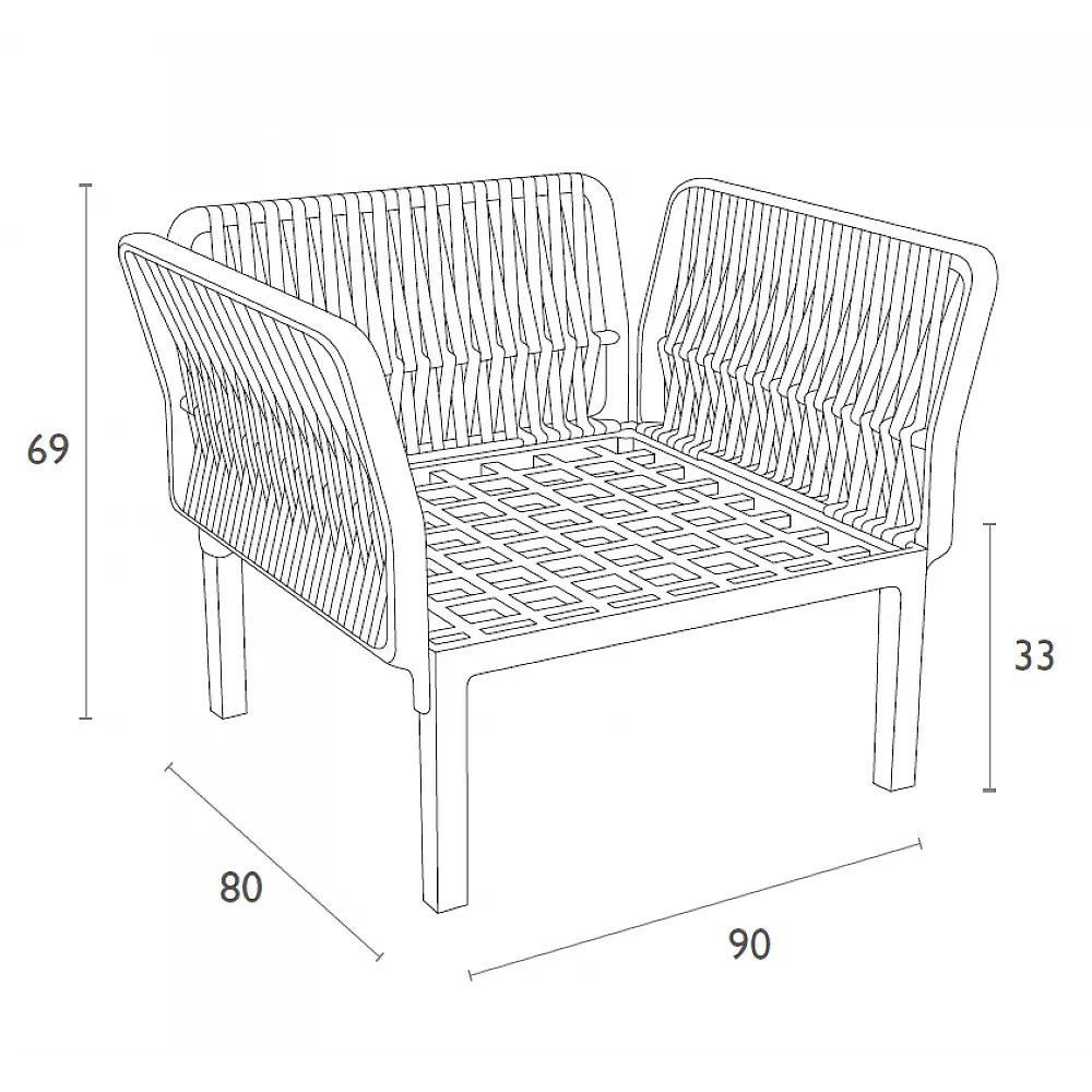 PORTOFINO LOUNGE ΠΟΛΥΘΡΟΝΑ TAUPE/ΜΑΞ. BEIGE ΠΟΛ/ΝΙΟΥ 90X80Χ69εκ.