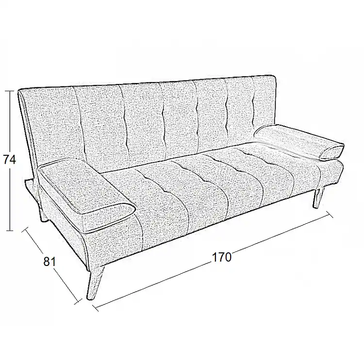 MERYL LIGHT GREY ΥΦΑΣΜΑ ΚΑΝΑΠΕΣ ΚΡΕΒΑΤΙ 170X81X74εκ.