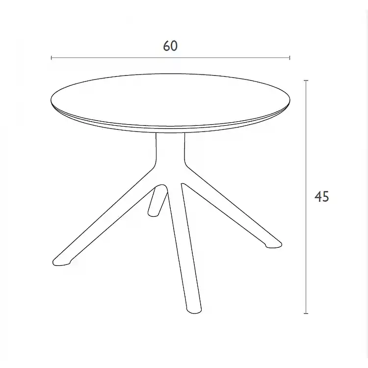 SKY WHITE MINI Φ60X45εκ. ΤΡΑΠΕΖΙ ΠΟΛ/ΝΙΟΥ