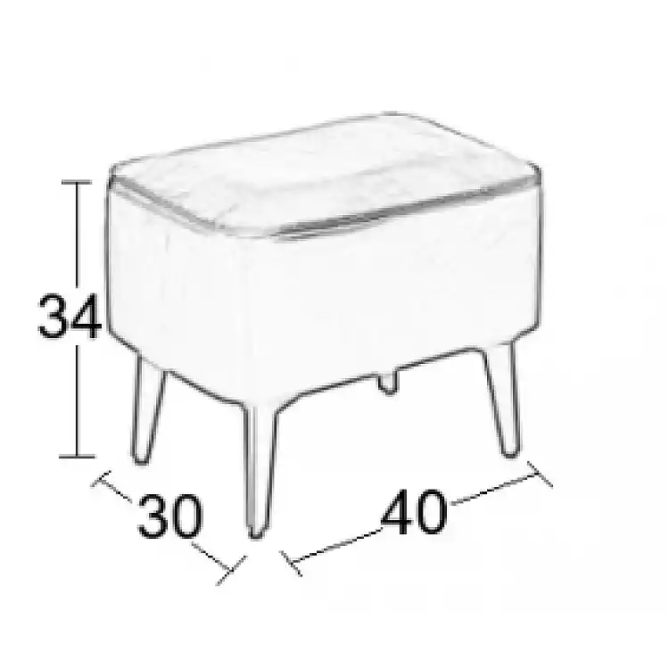 SAMI WHITE PU ΣΚΑΜΠΟ 40X30X34εκ.