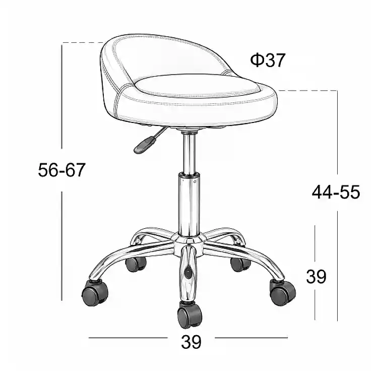 BAR102 BLACK PU(Σ2)ΣΚΑΜΠΟ ΜΕ ΑΜΟΡΤ. ΤΡΟΧΗΛΑΤΟ 39X39X67εκ.